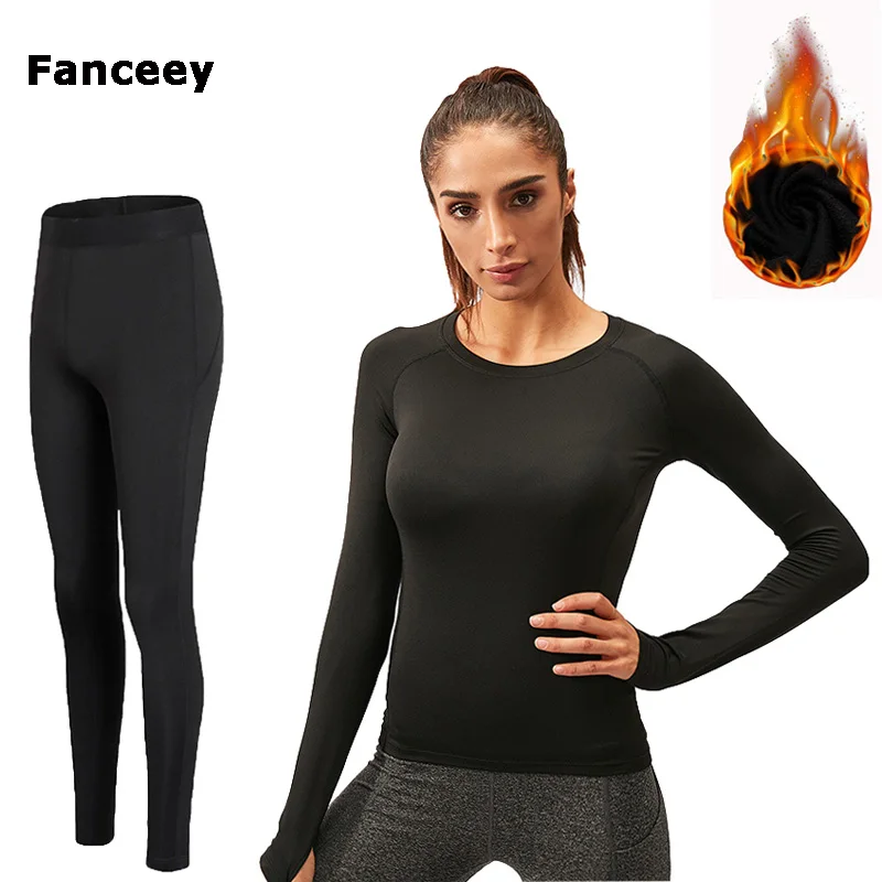 Fanceey O Neck Shirt Base Women Thermal Underwear Long Johns for Women Thermal Clothing Second Skin Winter Female Thermal Suit