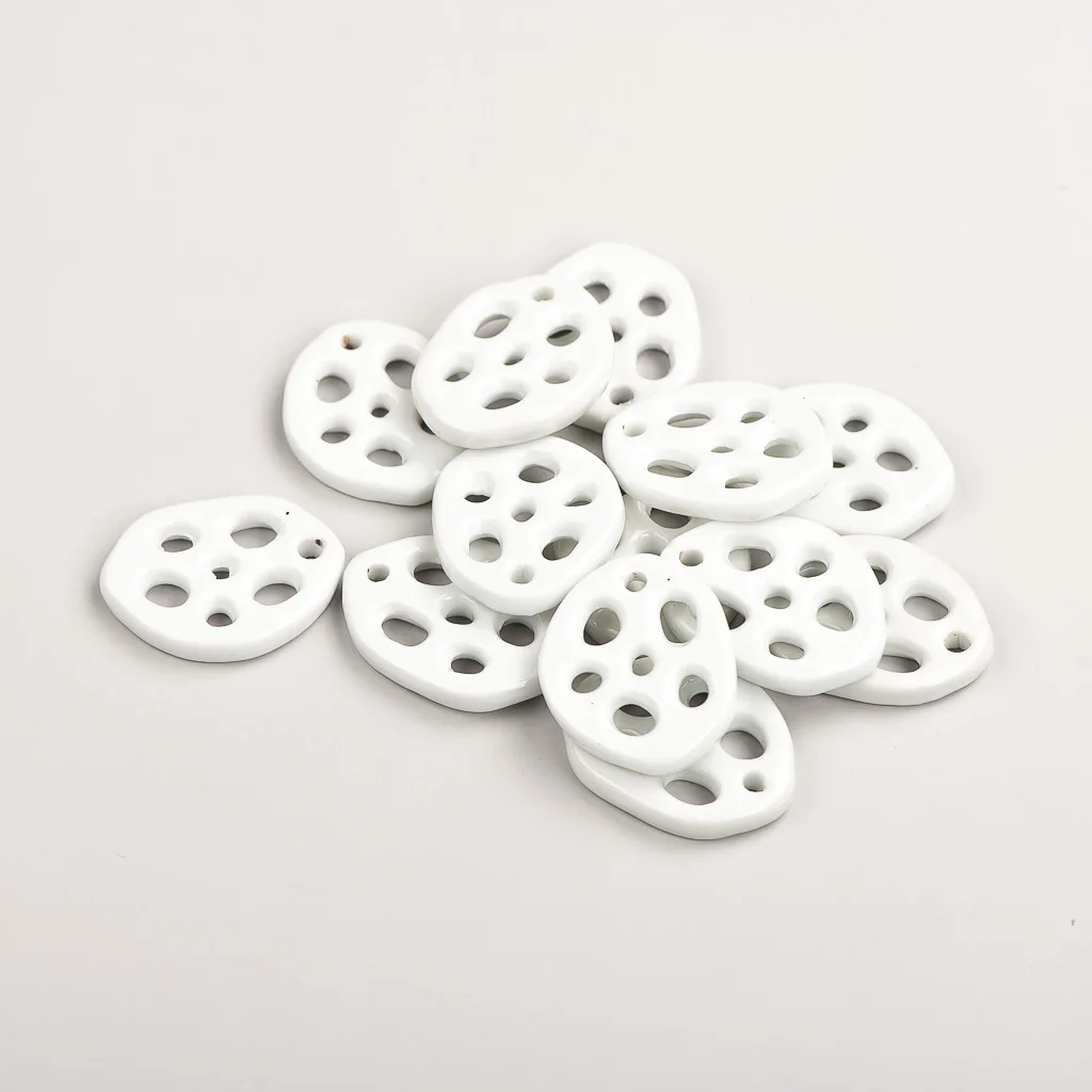 37#5pcs Plant Series Multicolor Lotus Root Ceramic Pendant Porcelain Necklace Accessories Wholesale