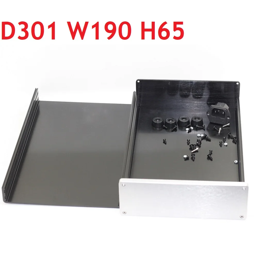 

D301 W190 H65 DAC Decoder Amplifier Shell Aluminum Chassis Power Supply DIY Case Headphone PSU Enclosure Rear Class Tube Amp Box