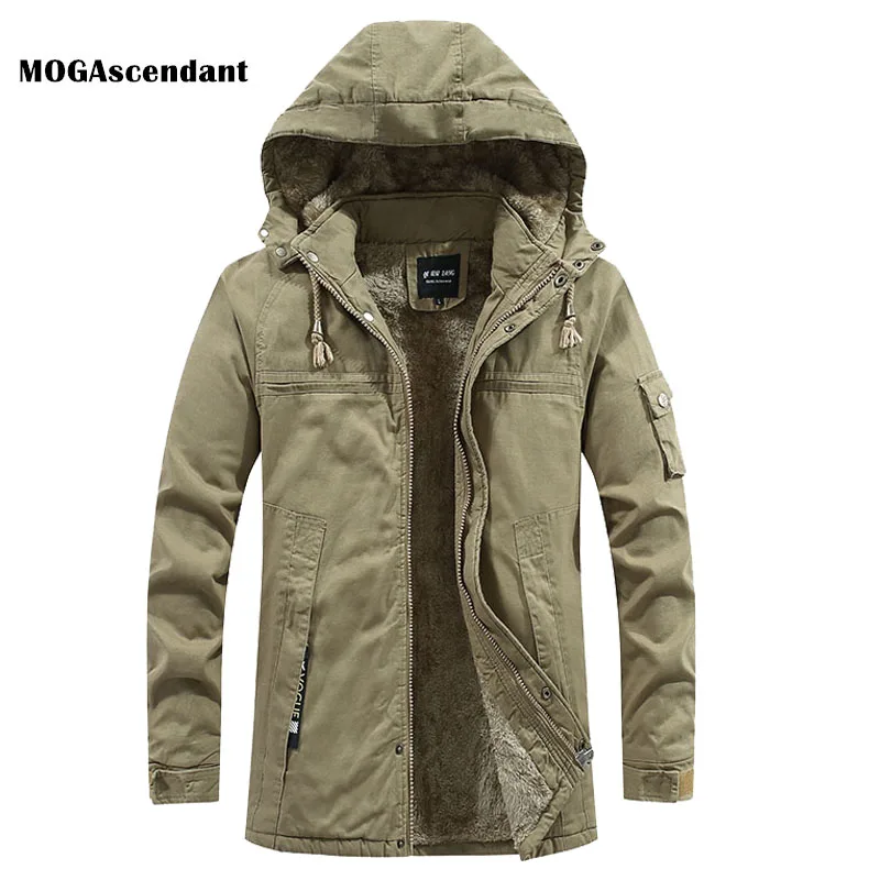 

Men's Winter Warm Thick Fleece Jacket Windproof Windbreaker Military Outerwear Coats Hooded Parkas Overcoat Male Clothing