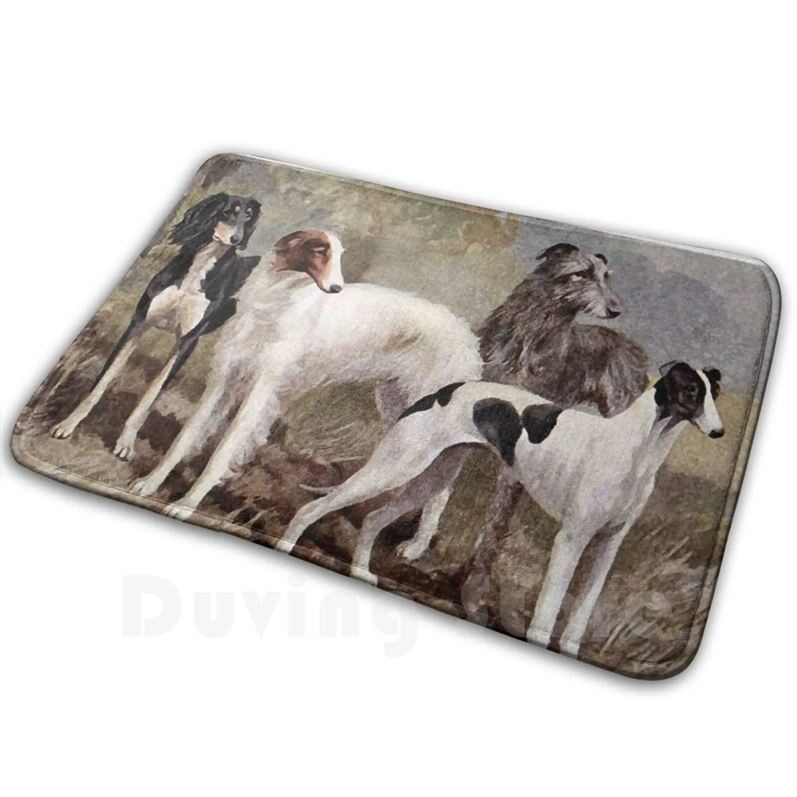 Sighthounds Carpet Mat Rug Cushion Soft Borzoi Saluki Greyhound Deerhound Hound Russian Wolfhound