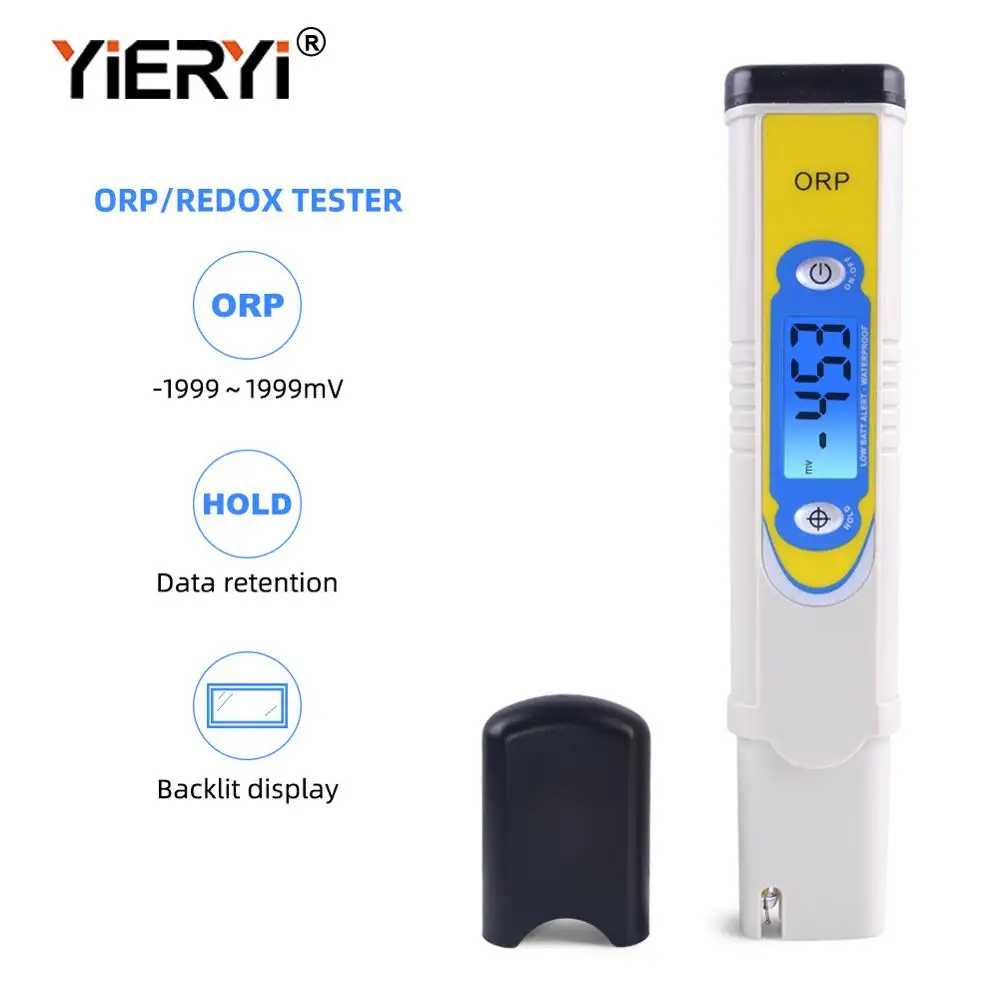 

yieryi ORP Meter water quality Analyser aquarium tester pen Range:0~1999mg/LmV Backlight LCD for Laboratory swimming pool