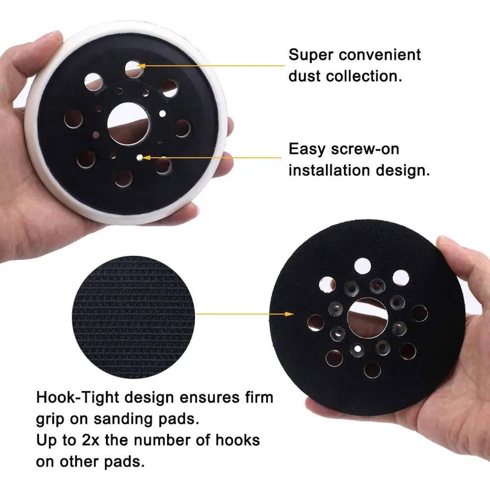 3 PCS 5 Pollici 123 MILLIMETRI 8-Hole Gancio e Anello di GEX125-1AE Levigatura Pad Levigatrice Backing Pad per la Lucidatura rettifica