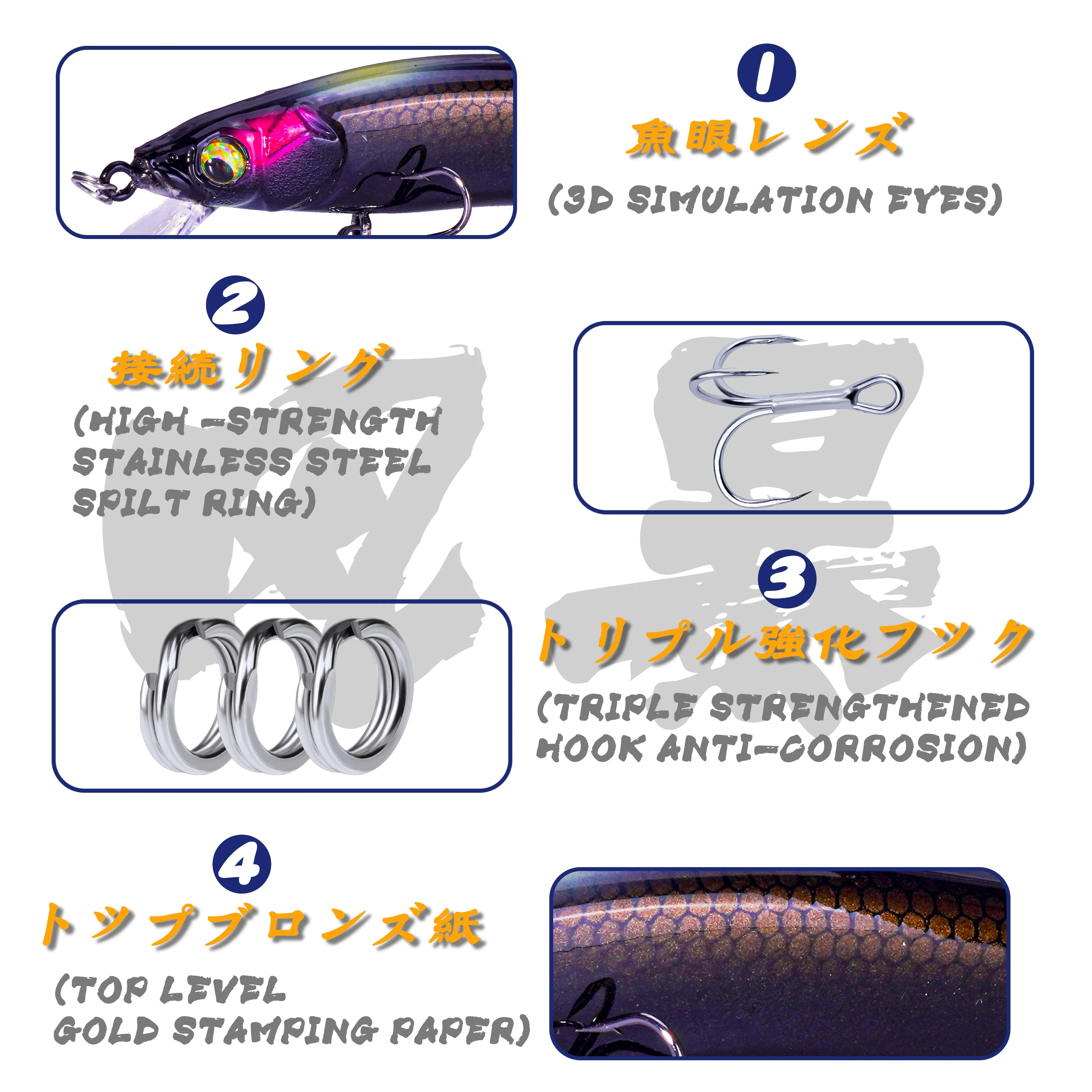 Wobbler Minnow 98mm 10g – Señuelo flotante media agua 0,5-1m - imagen 3