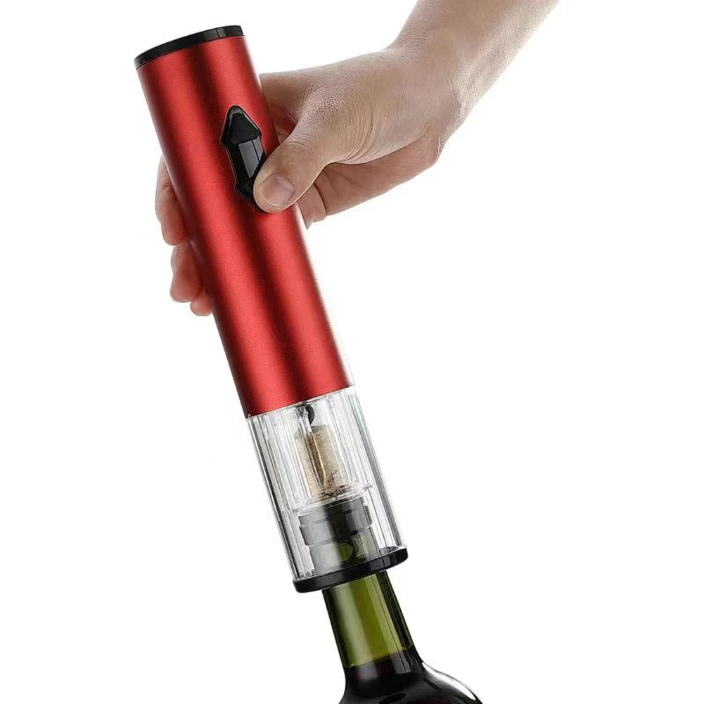 Christimas Red Electric Battery Powered Operated Cordless Automatic Wine Openers Electric with Foil Cutter Corkscrew