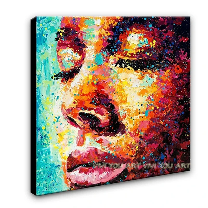 

Artist Hand-painted High Quality Abstract Portrait Acrylic Painting Nielly Françoise Abstract Knife Portrait Painting home decor