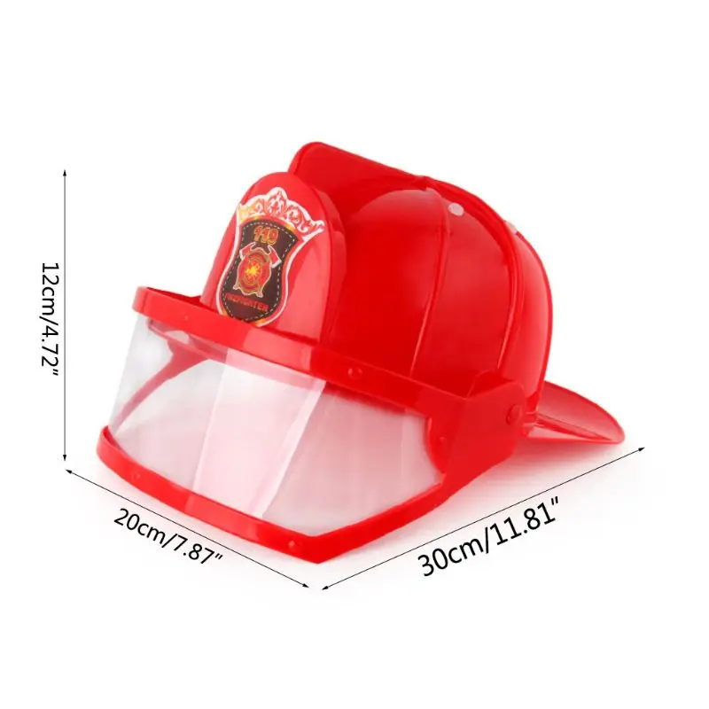 Children Fireman Helmet Firefighter Hat Fancy Dress Accessories Kids Halloween Party Role Play Toy