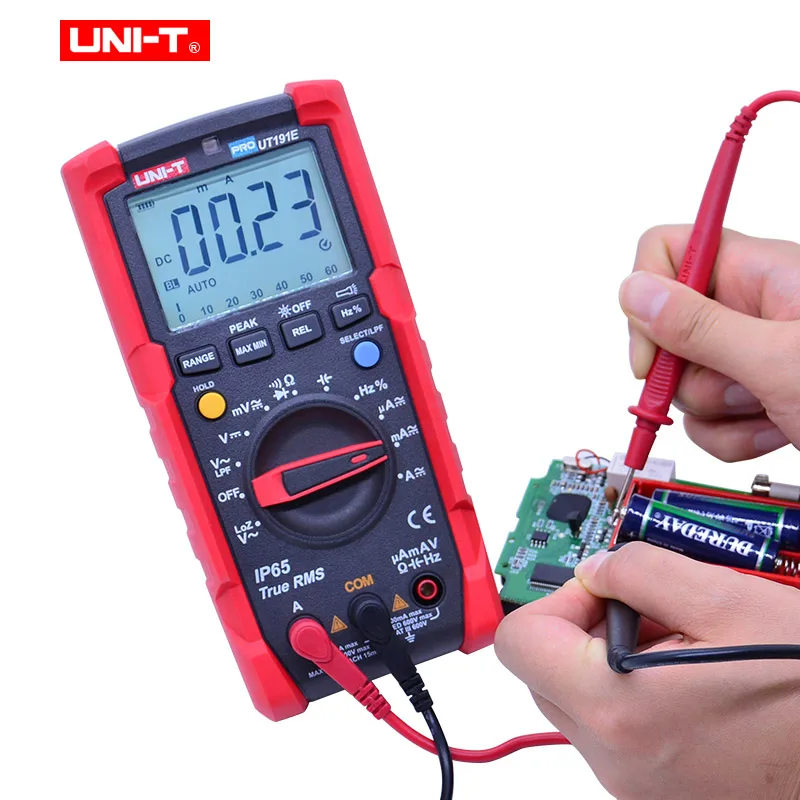 UNI-T UT191E تيار مستمر التيار المتناوب الجهد الحالي أوم متر ؛ السعة تردد ديود/اختبار القادم ACV LPF/LoZ ACV/IP65