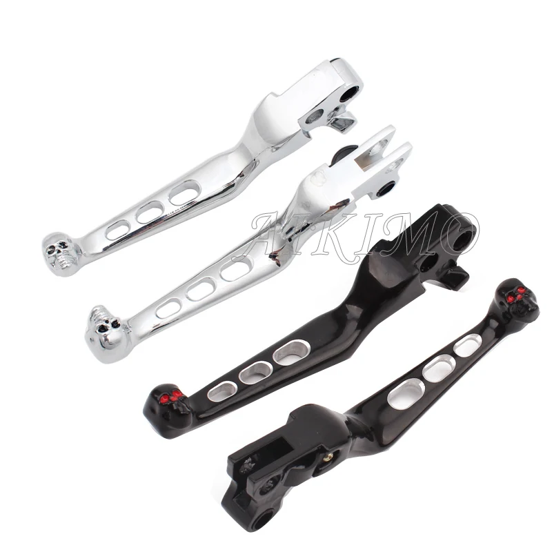 Aluminum Skull Style Brake Clutch Lever Handlebar For Harley Sportster Softail Night Train Fatboy Electra Glide Custom