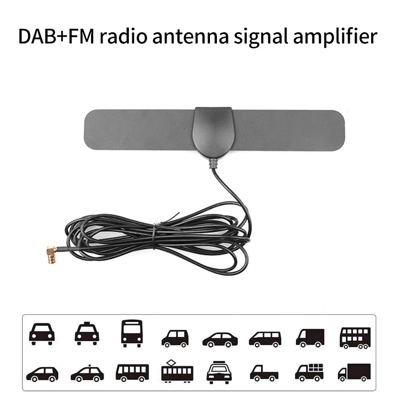 KEBIDUMEI DAB+FM/AM Car Radio Antenna Amplified Aerial Internal Glass Mount SMB Connector for JVC Pioneer Alpine Kenwood Clarion