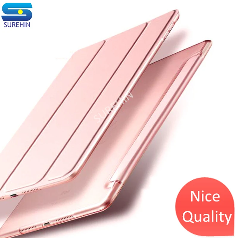 Nice quality smart leather case for apple iPad pro 12.9 cover case 2018 2020 2021 magnetic transparent hard back sleeve