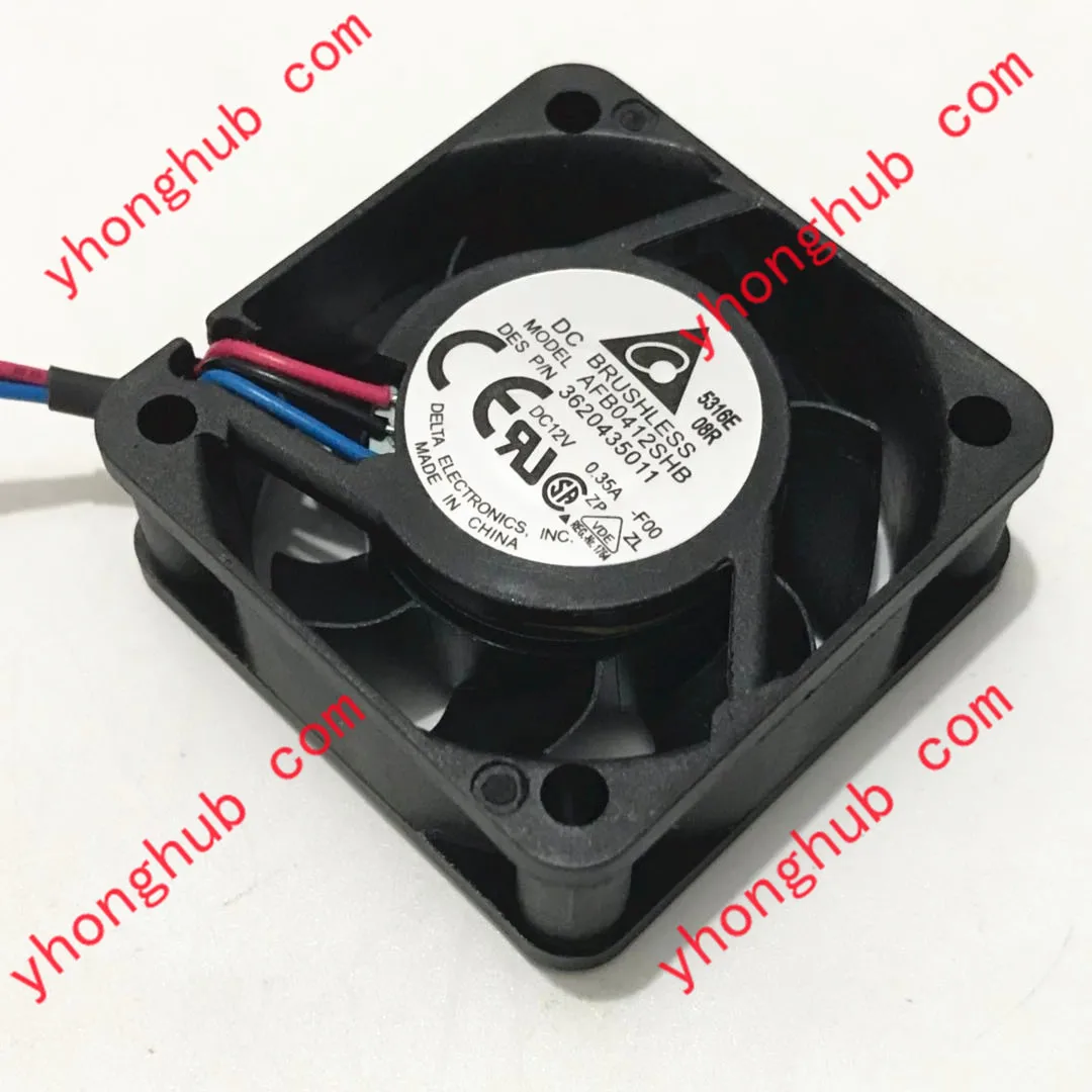 Delta Electronics AFB0412SHB F00 DC 12V 0.35A 40x40x15mm Server Cooling Fan