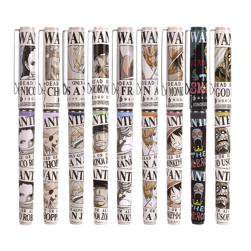 M&G One Piece Anime Cartoon 0.5mm Full Syringe Pen Head Straight Liquid Signature Gel Pen Writing Diary Notes Stationery Student