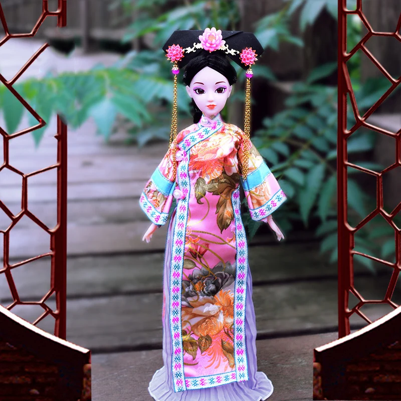 1/6 Scale 30cm Ancient Costume Hanfu Dress Long Hair Fairy Cheongsam Princess Barbi Doll Joints Body Model Toy Gift For Girl