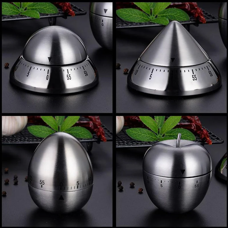 Stainless Steel Egg Cooking Timer 60 Minutes Mechanical Alarm Time Clock Counting Countdown Baking Cooking Tools Kitchen Timer