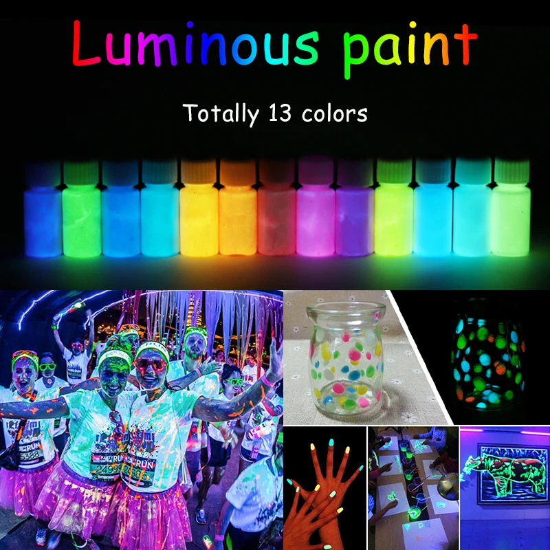 Nowe mody 20g/butelka ciemnozielony luminous fajne pigment fluorescencyjny luminous akrylowe farby strona dekoracji DIY craft