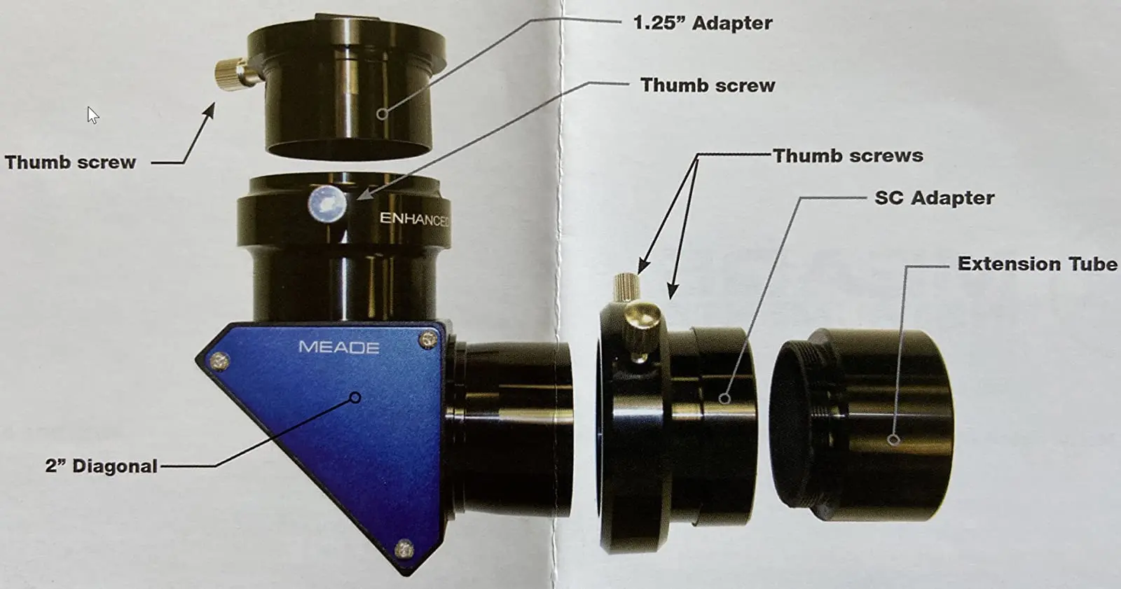 Imagem -04 - Meade Instruments Espelho Diagonal com Adaptador Schmidt Cassegrain Diagonal Aprimorada Série 5000 07680 2