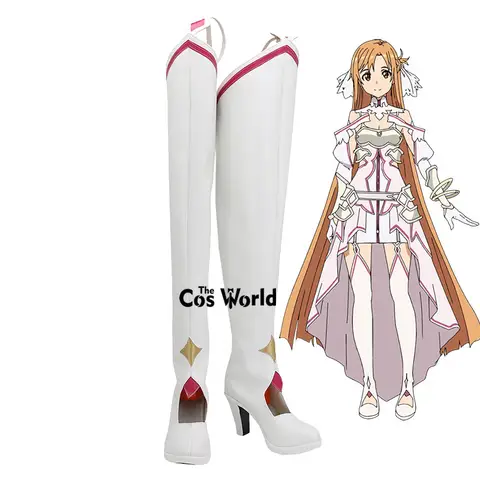 Alicization War of Underworld Yuuki Asuna Anime Customize Cosplay High Heels Shoes Boots