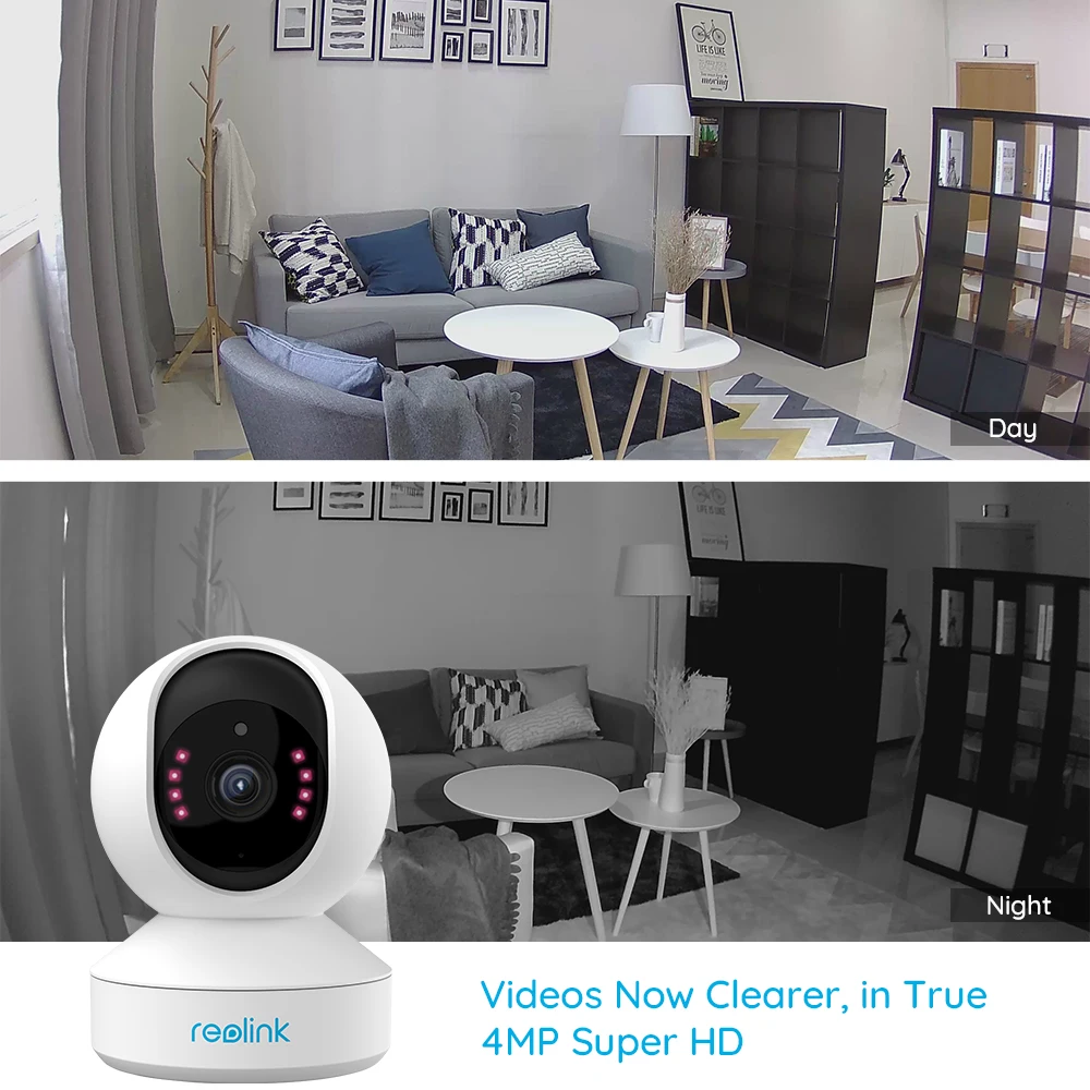 Imagem -03 - Reolink-câmera ip e1 Pro 4mp hd Pan Tilt Monitor do Bebê 2.4g 5ghz Wi-fi Humano Detectar Segurança em Casa Interior