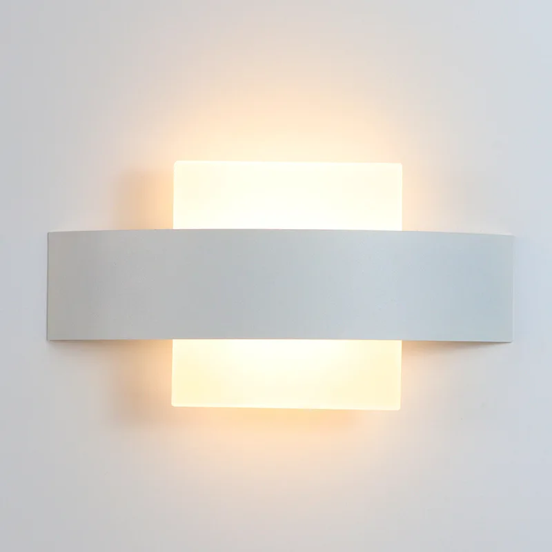 현대 미니멀리스트 벽 램프 거실 침실 6W AC96V-260V LED Sconce 블랙 화이트 램프 통로 조명 장식