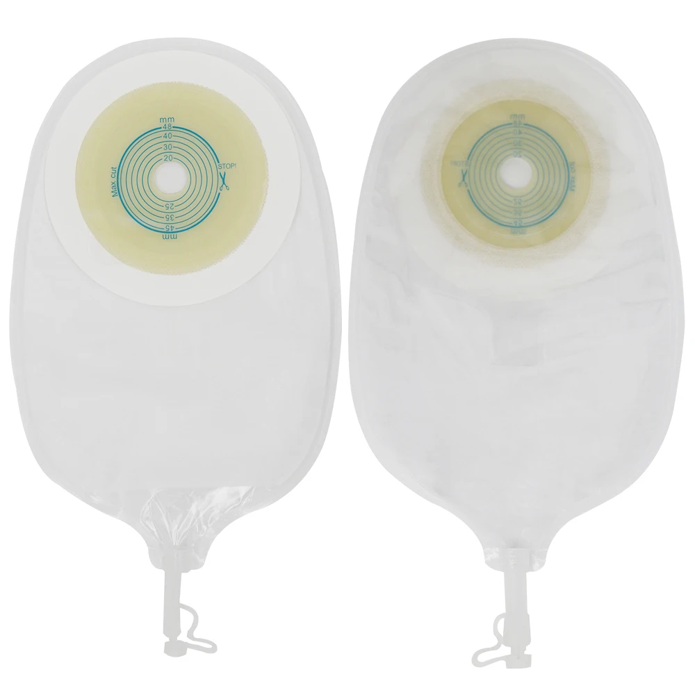 Anti-leak Urostomy Bags Double Layers Adhesive Transparent Urinary bag 48mm Center Hole Silicone Plug Urostomy Bags