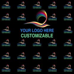 Photography Background Step and Repeat Customized Birthday Party Black Logo Backdrops Photo Photozone Wallpaper Vinyl 8x8ft