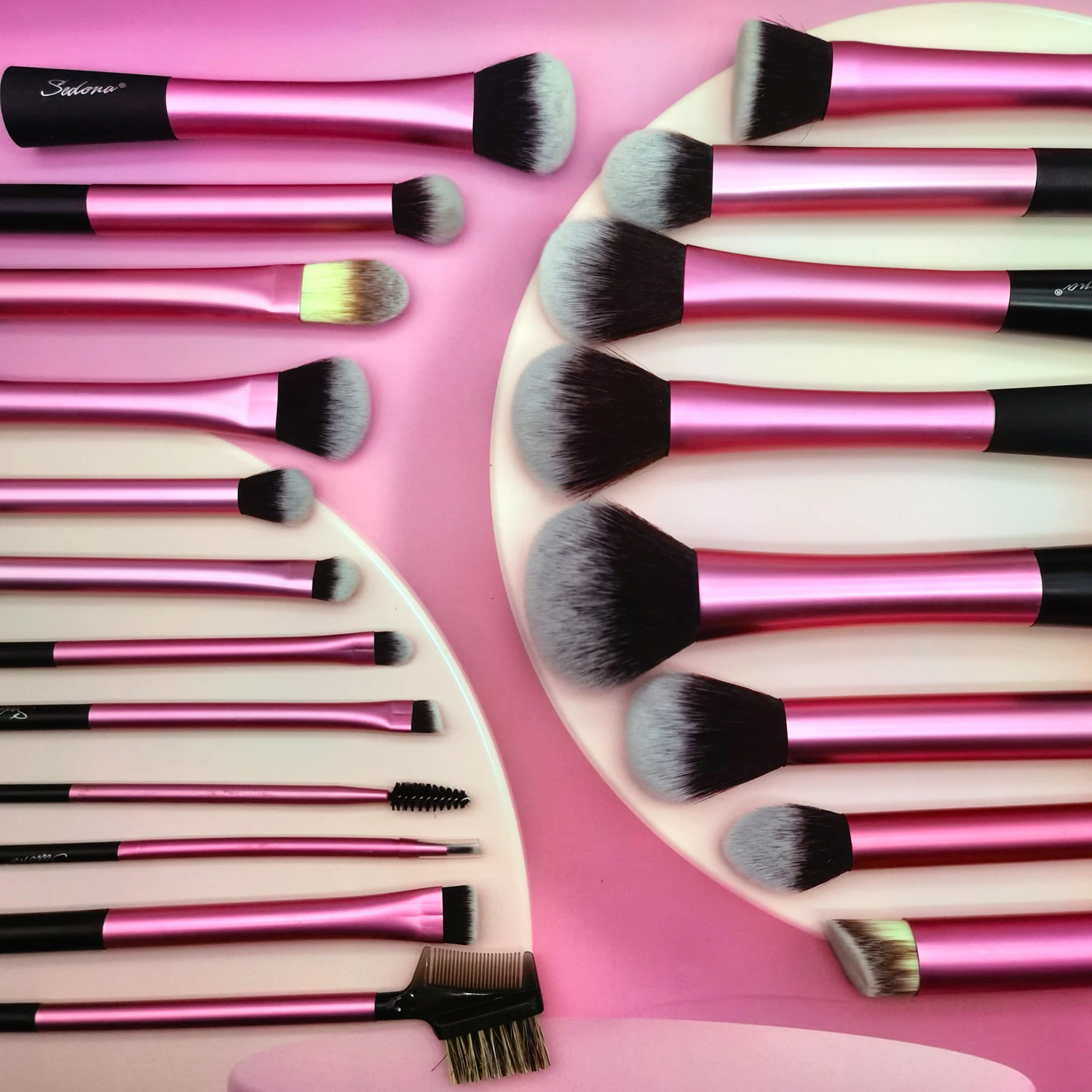 Sedona Makeup Brushes Pro Pink Brush Set Powder EyeShadow Blending Eyeliner Eyelash Eyebrow Make up Beauty Cosmetics Brushes