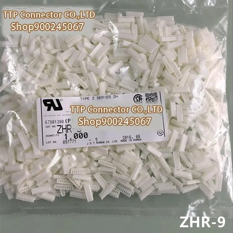 100 قطعة/الوحدة موصل ZHR-9 9P البلاستيك قذيفة ZH الساق wedth1.5mm 100% جديد وأصلي