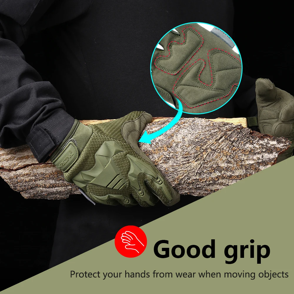 Outdoor Taktische Handschuhe Camo Radfahren Handschuh Sport Wandern Klettern Paintball Schießen Jagd Reiten Ski Voll Finger Fäustlinge Männer – Detail 4