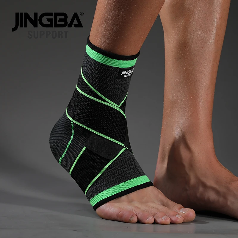 JINGBA SUPPORT 1PCS Nylon Bandage Football Ankle support protector+Basketball knee pad Elbow support+Wristband boxing hand wraps