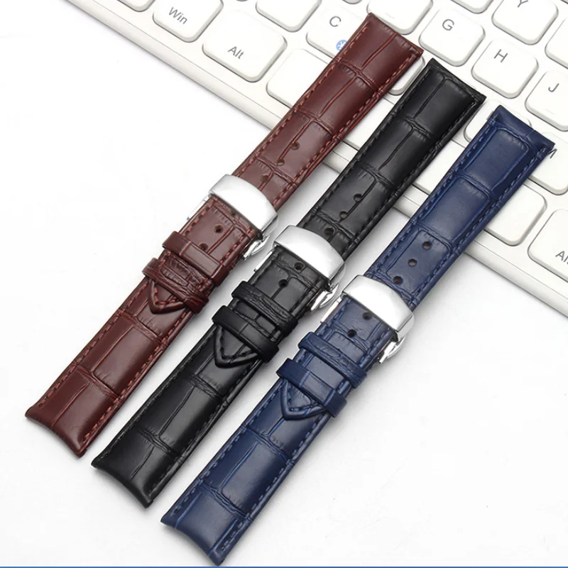 BRETA arc interface Genuine Leather Watch Strap 19mm 20mm 21mm 22mm  Watch Band for Tissot Seiko rossini Watchband Accessories W