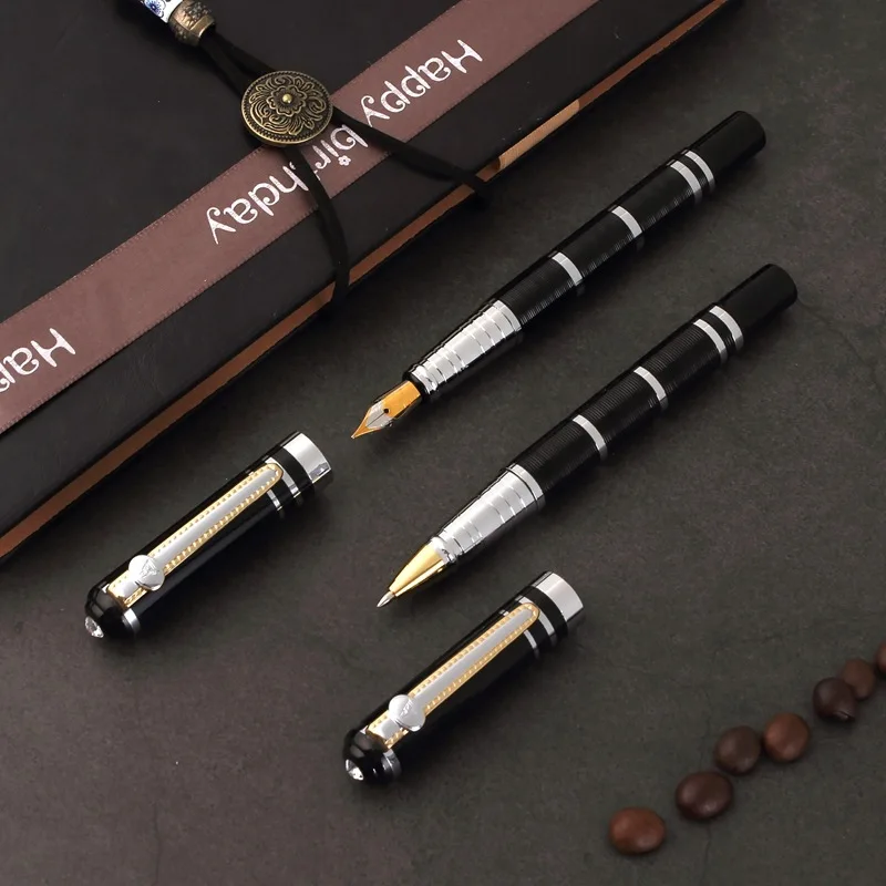 1Pcs Classic Design Student Fountain Pen Business Gift Luxury Metal Pen 2021 New F nib Fountain Pen School Office Supplies