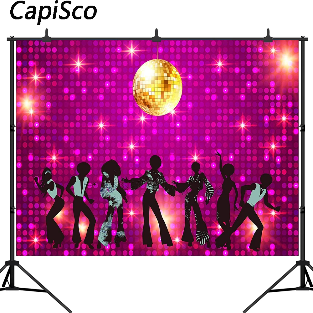 Capisco Disco Party Backdrop Neon Adults Scene Setters Party Decoration Birthday Event Banner Portrait Photo Studio Background