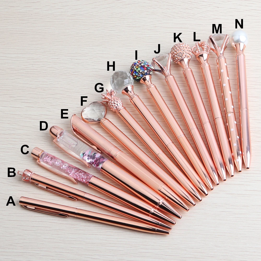 GENKKY Rose Gold Ballpoint Pen Gift Stationery Combination Series Rosegold Pens For School Office Suppliers Pen Christmas Gifts