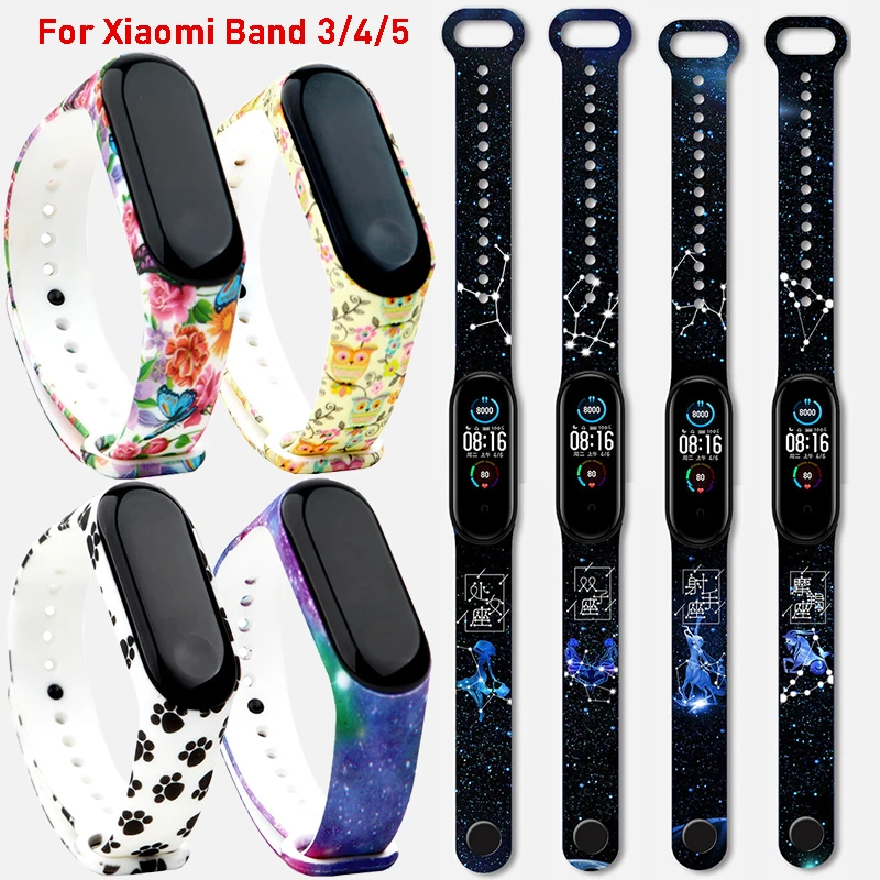 Strap For Xiaomi Mi Band 5 4 Silicone Wristband Strap for MiBand 3 4 cartoon Sports xiaomi my band belt 5 Bracelet Accessories