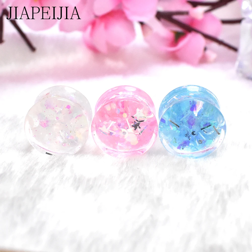 Twinkle Acrylic Ear Gauges Plugs Stretching Tunnels Double Flared Expander Ear Piercing Jewelry 6-30mm