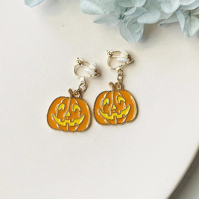 WENHQ Hot Selling Halloween Clip on Earrings Simple Fashion Adult Child No Pierced Earrings Ear Clip Cartoon Cute Cuff Earrings