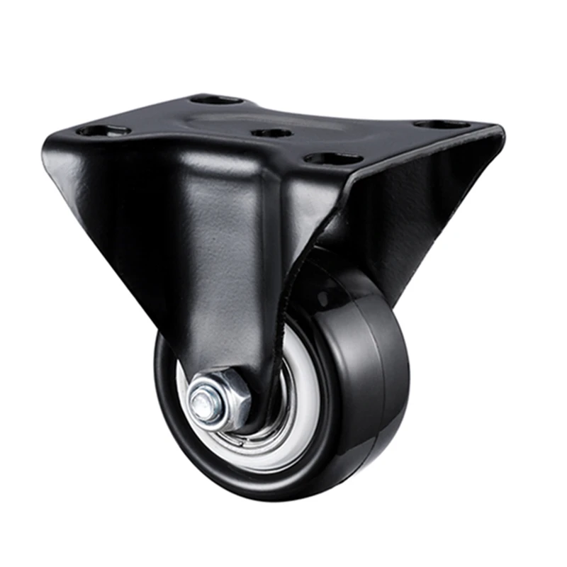 2pcs/lot 2 inches 50mm Bearing Capacity 100kg Black Trolley Wheels Caster Rubber Swivel Casters for Office Chair Sofa Platform