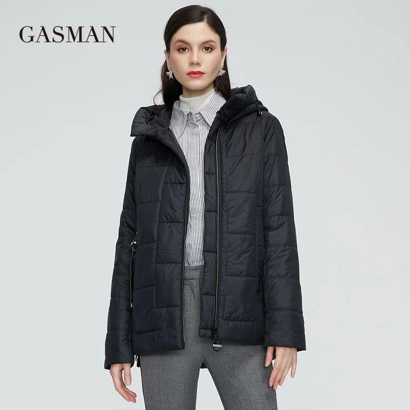 GASMAN new Women\'s spring  autumn jackets 2022 Stand-up Collar zipper Women Coat Fashion short Warm outwear casual parka 81855