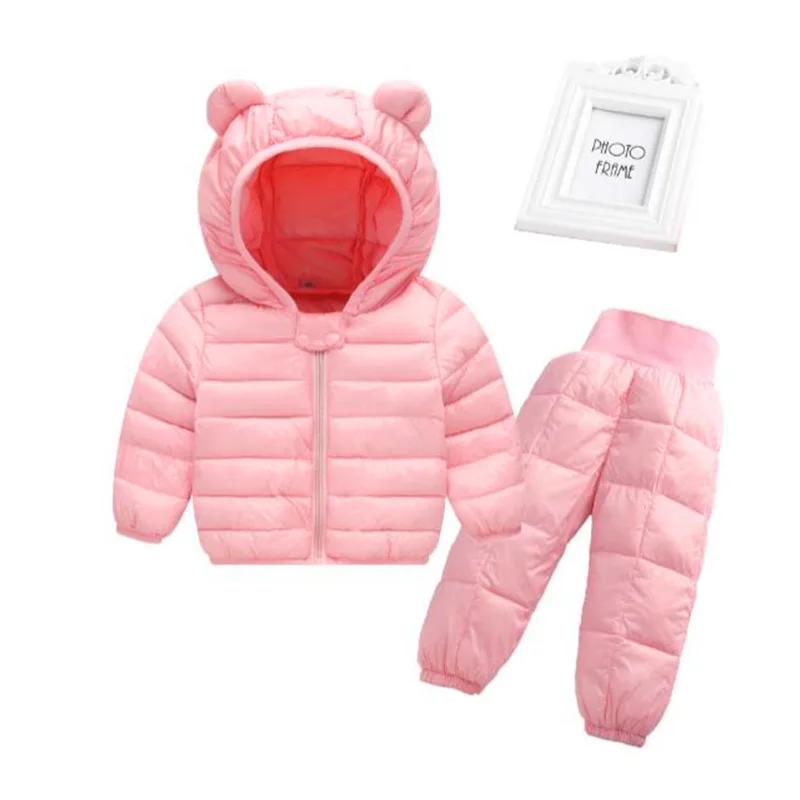 Toddler Baby Girls Boys Clothing Sets 2021 Winter Warm Down Jacket Clothes Sets Children Kids Snowsuit Coats Vest Pants Overalls