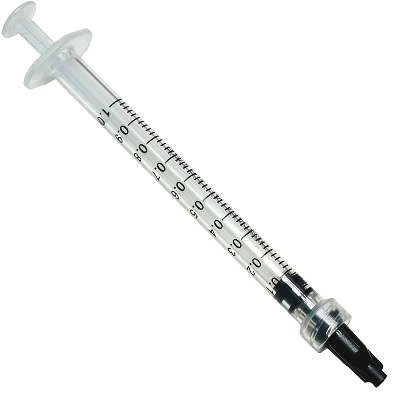 1CC/ML Luer Lock Syringe With Black Cap,Uses for Scientific Lab, Measurement and Dispensing Industrial