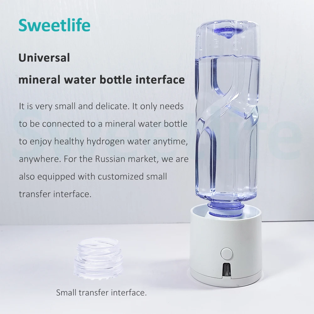 الولايات المتحدة الأمريكية دوبونت N117 أفضل SPE PEM عالية التركيز مولد ماء الهيدروجين زجاجة مع محول زجاجة