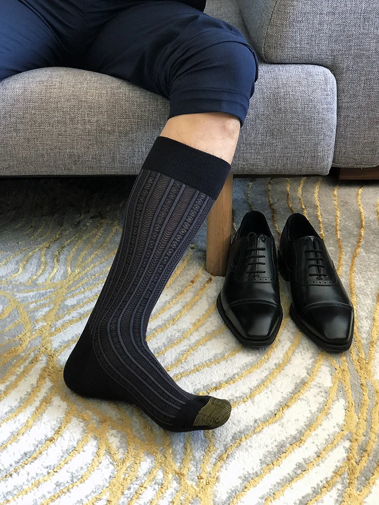 Tube Socks Men\'s Formal Dress Socks Business Men Streetwear Dress Socks Fashion Men\'s Black Dress Socks Male Suit Socks