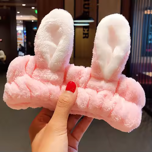Wash Face Hair Holder Hairbands Soft Warm Coral Fleece Bow Animal Ears Headband For Women Girls Turban Fashion Hair Accessories - Image 24