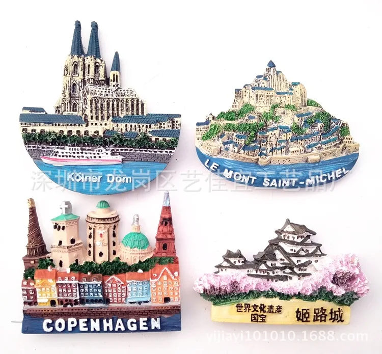 Fridge Magnet Decor Denmark Copenhagen Himeji Japan The French Seaports Refrigerator Magnets Sticker Country Travel Souvenir