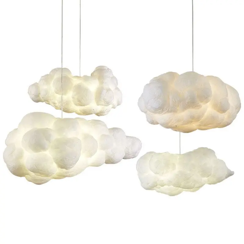 Nordic Clouds Pendant Lights Silk Lamp Dark Clouds Hanglamp Personality Decorate Hanging Light For Hotel Lobby Restaurant