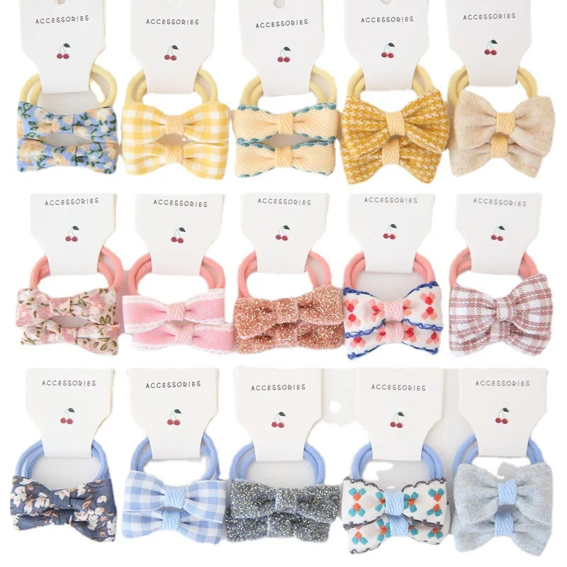 

10pcs/set New Kids Girls Hair Ties Bows Elastic Rubber Band Hair Rope Gum Flower Velvet Scrunchies Children Hair Accessories