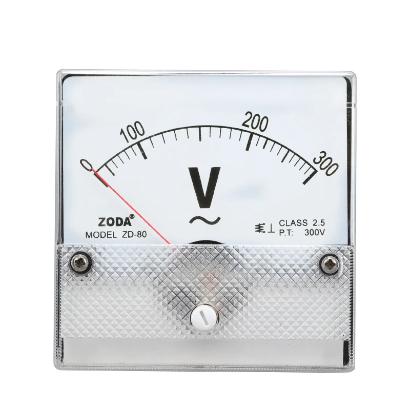 1PC DH-80-V 300V 500V AC Analog Meter Panel Gauge Voltage Meter 80*80MM Square Voltimetro Pointer Ammeter Voltmeter