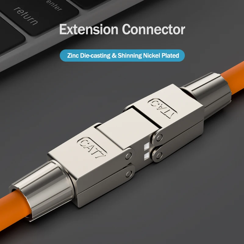 Linkwylan-extensor de Cable Cat6A Cat7, adaptador de unión, caja de conexión, RJ45, Conector de extensión de Cable Lan, blindado completo, sin