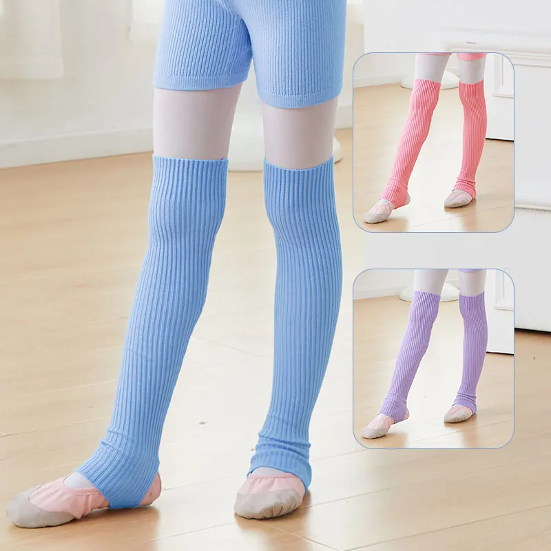 Girls Ballet Knitted Leg Warmers Kids Exercising Ballet Protector Socks Children Yoga Socks Gym Fitness Pilates Dance Accessory